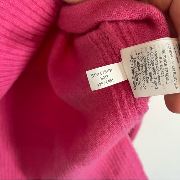 NWT J. Crew Supersoft Yarn Turtleneck Sweater Intense Pink Merino Wool Alpaca - Picture 7 of 7